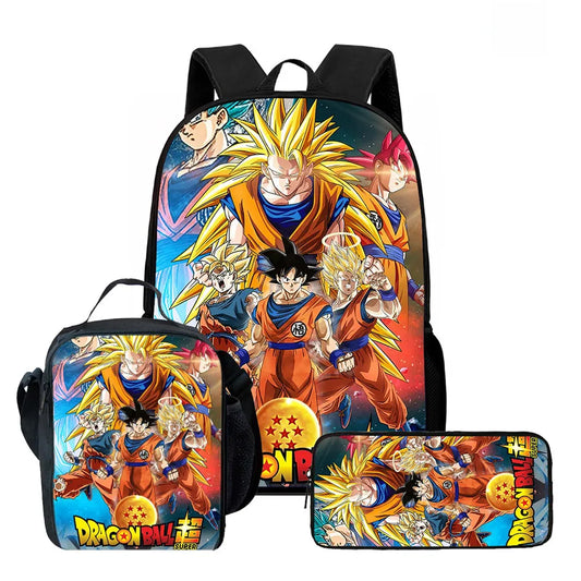 Ensemble sac à dos Dragon Ball - Goku Super Saiyan 3 et transformations