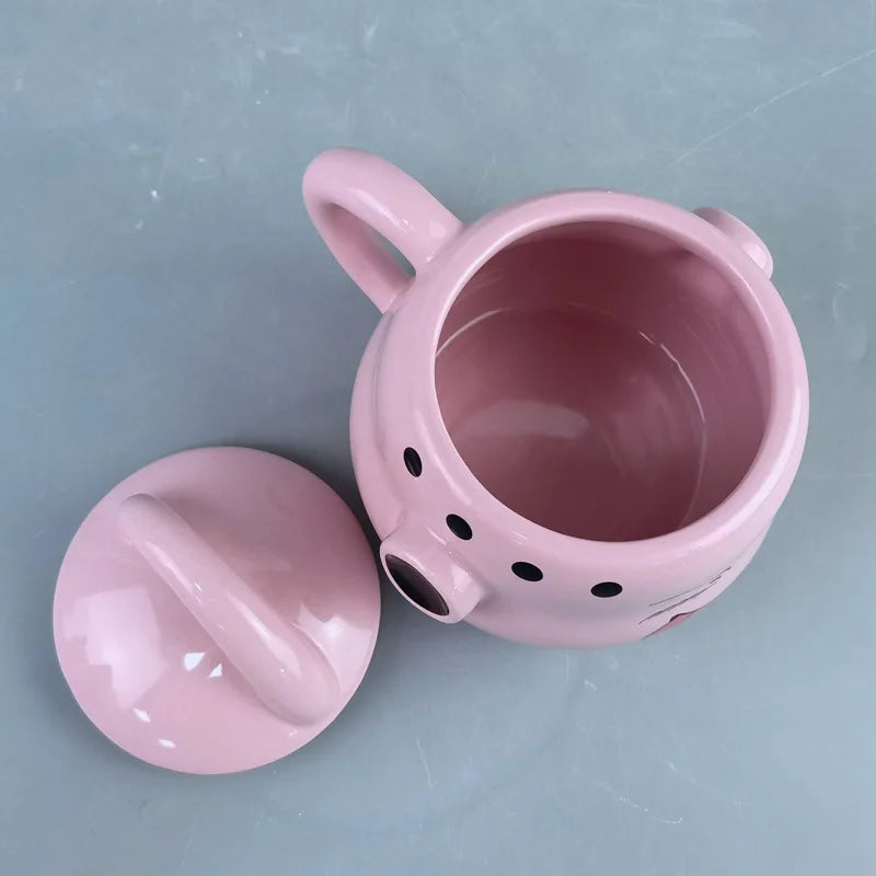 Tazza rosa con coperchio Dragon Ball - volto di Majin Buu