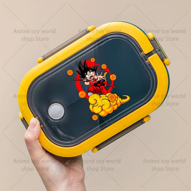 Portamerenda giallo Dragon Ball - Goku bambino su nuvola arancione e disco rosso