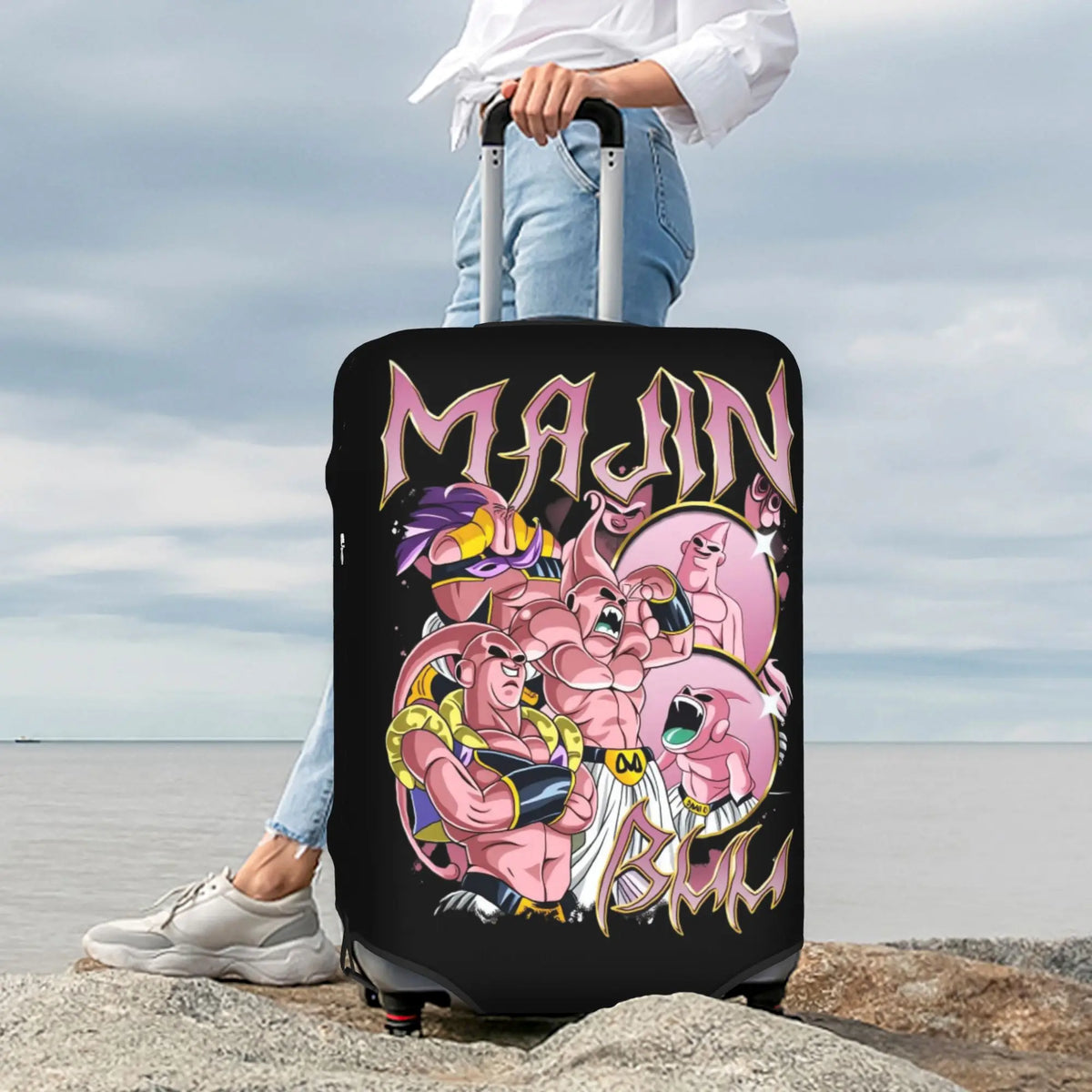 Housse de valise multicolore Dragon Ball - Goku et ses transformations répétées