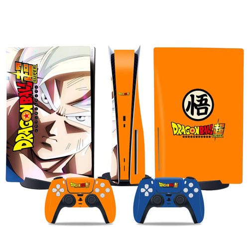 PS5 en Dragon Ball controller sticker - Portret van Goku Ultra Instinct en kanji