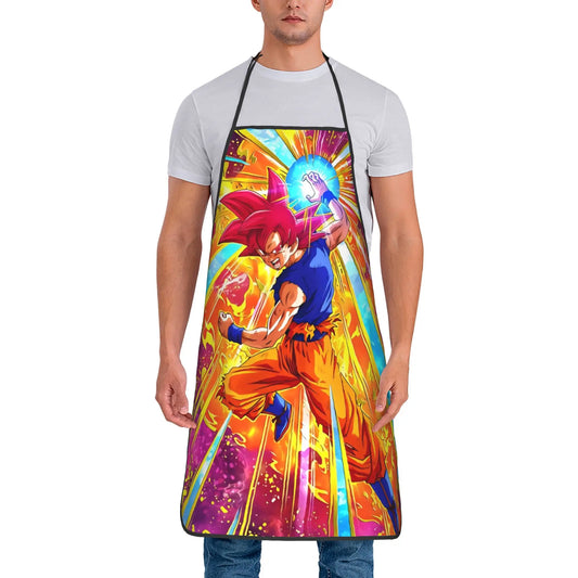 Multicolored Dragon Ball apron - Goku and his attack transformations