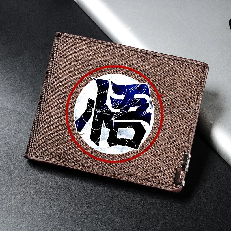 Braune Brieftasche Dragon Ball - kanji Go bestickt