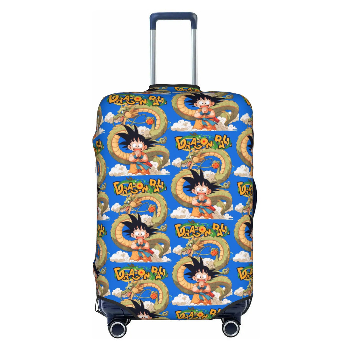 Housse de valise dorée Dragon Ball - Goku Super Saiyan et kanji Go