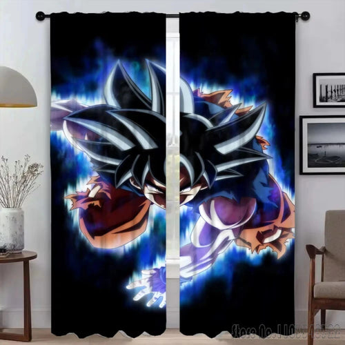 Cortinas opacas Dragon Ball - Goku en ataque y aura azul
