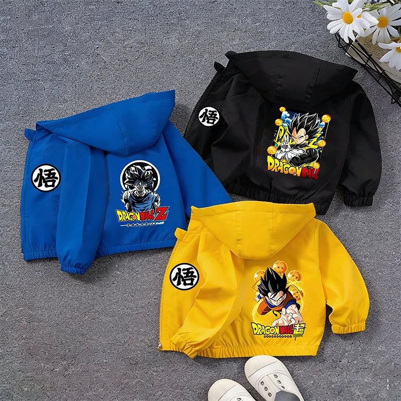 Yellow hood jacket for kid Dragon Ball - Goku and crystal balls