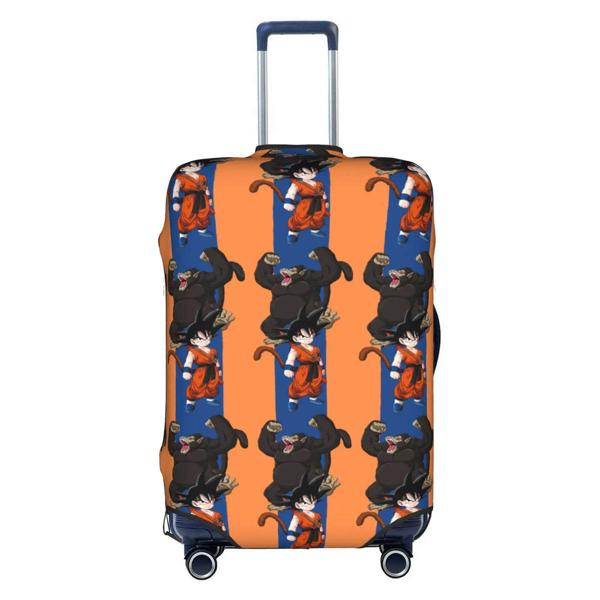 Housse de valise orange et blanche Dragon Ball - Goku enfant en motifs répétés