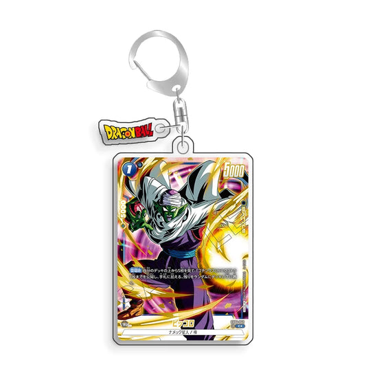 Portachiavi con carta a bordo dorato Dragon Ball Piccolo e frammenti multicolore
