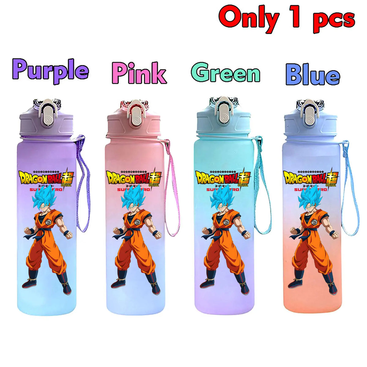 750 ml Dragon Ball bottle - Goku Vegeta and Trunks
