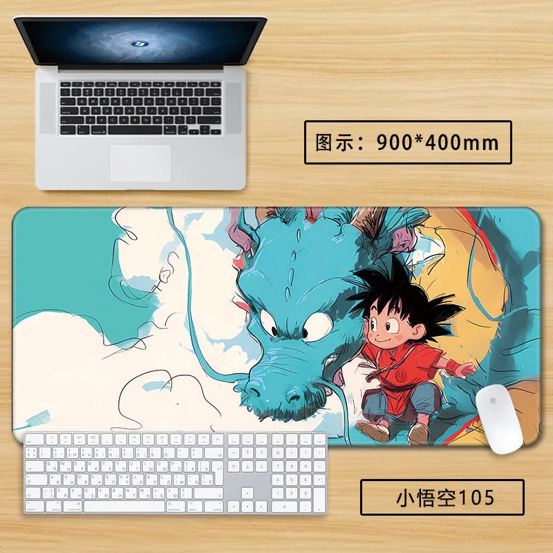 Tapis de souris blanc Dragon Ball - Goku enfant en gros plan
