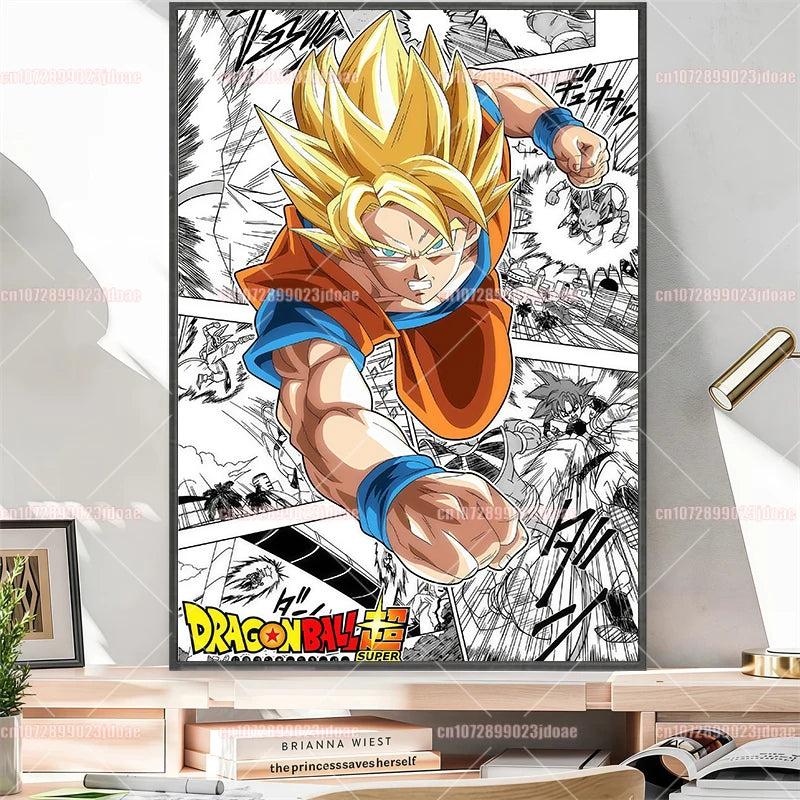 Pósteres manga Dragon Ball - Vegeta Goku y Broly a color