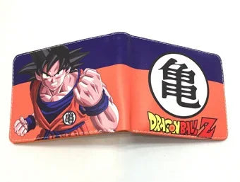 Portefeuille orange et violet Dragon Ball - Goku au poing levé et kanji Kame