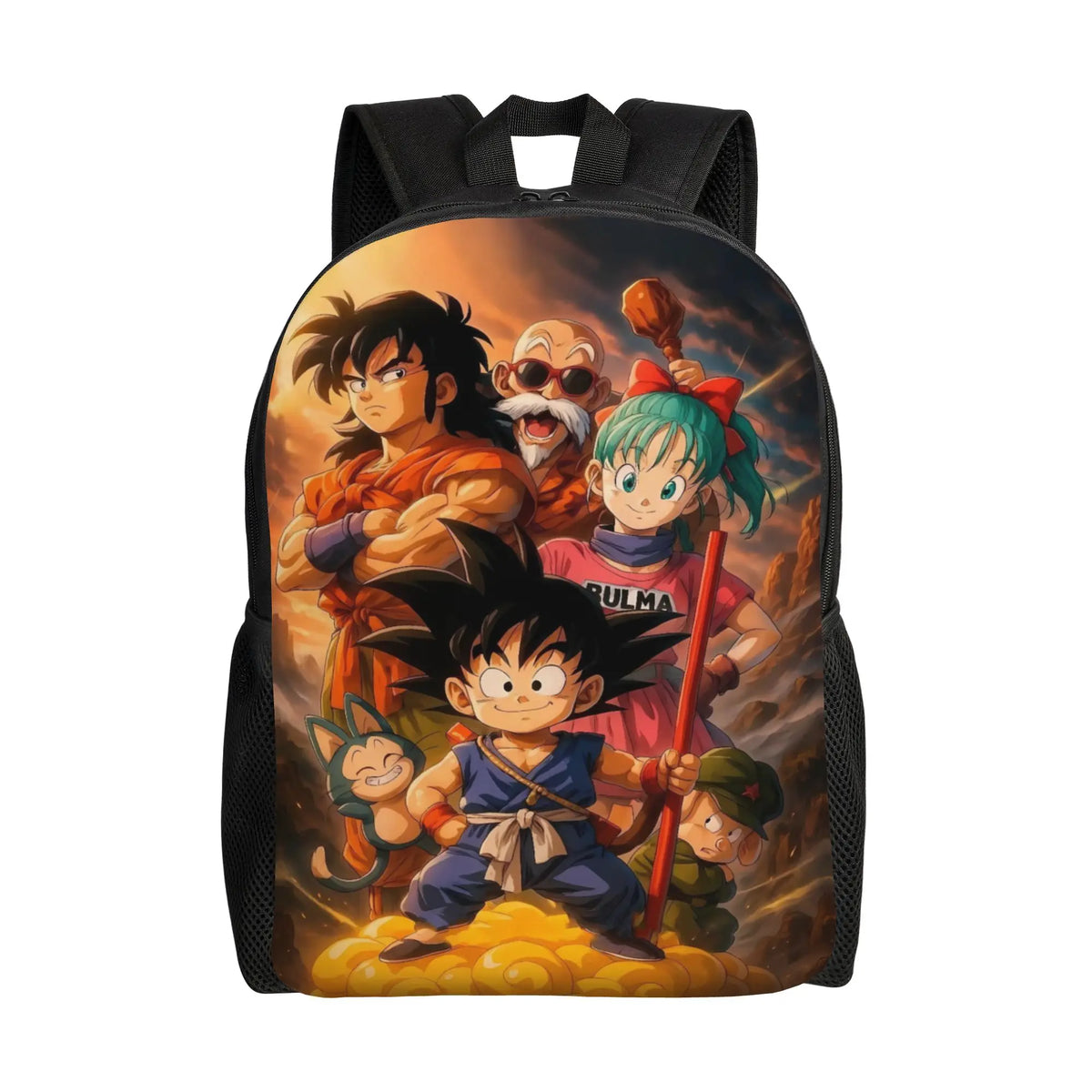 Mochila naranja Dragon Ball - Goku niño sosteniendo una bola de cristal