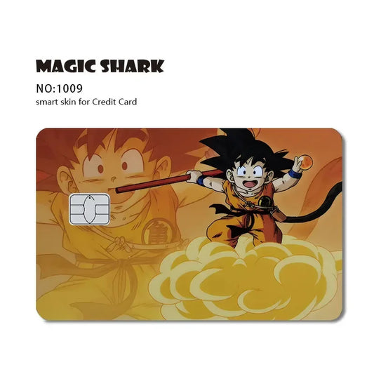 Adesivo per carta di credito giallo Dragon Ball - Goku bambino sulla sua nuvola
