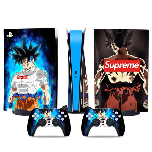 Pegatina PS5 y mandos Dragon Ball - Goku streetwear con aura azul