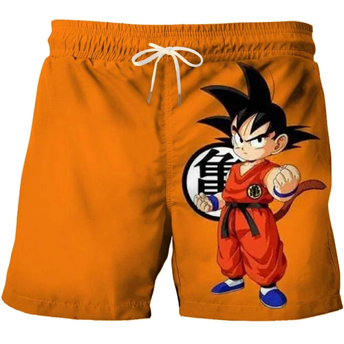 Orange Bath Shorts Dragon Ball - jonge Goku en Kame embleem