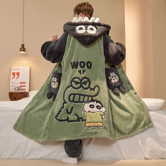 Robe de chambre Shin-chan verte avec crocodile