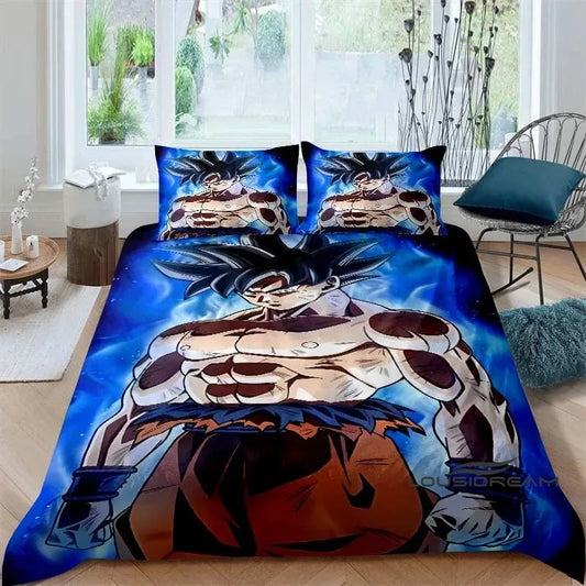 Completo copripiumino blu Dragon Ball - Goku Ultra Istinto a petto nudo