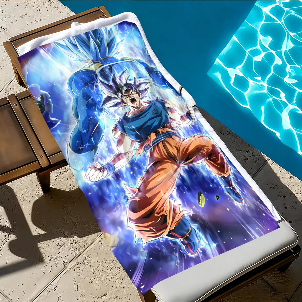 Telo mare blu e viola Dragon Ball - Goku Ultra Instinct in combattimento