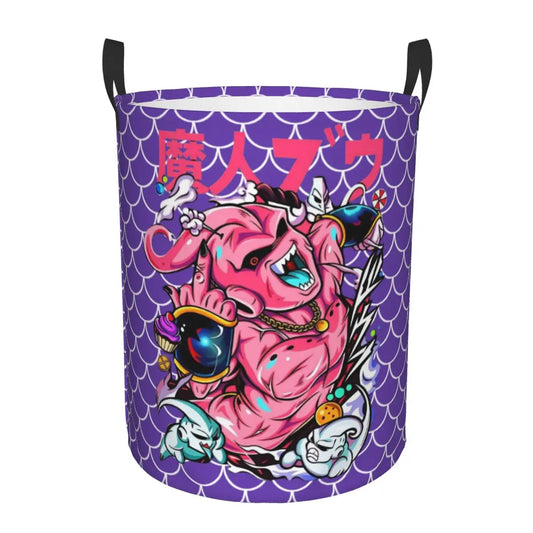 Panier à linge violet Dragon Ball - Majin Buu en illustration colorée