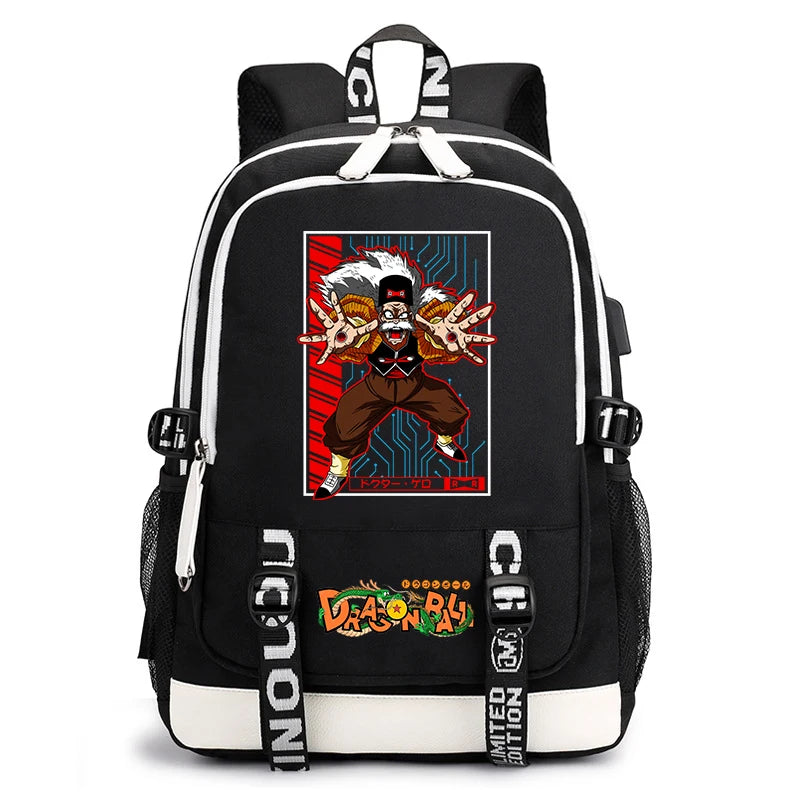 Black and White Dragon Ball Rucksack - Goku Super Saiyan 3 Zurück
