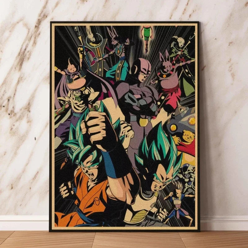 Affiches rétro - Goku enfant et couvertures Dragon Ball