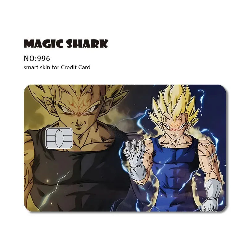 Adesivo per carta di credito Dragon Ball - Vegeta Super Saiyan e fulmini blu