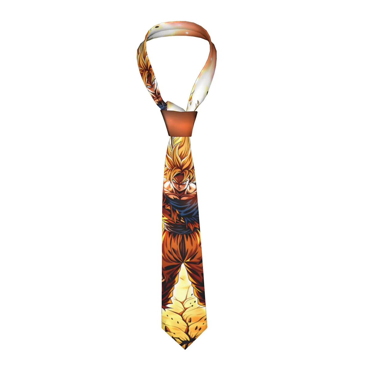 Dragon Ball Gold en Brown Tie - Goku Super Saiyan en Aura