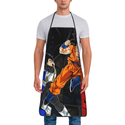 Dragon Ball schwarze Schürze - Goku und Vegeta im Kampf