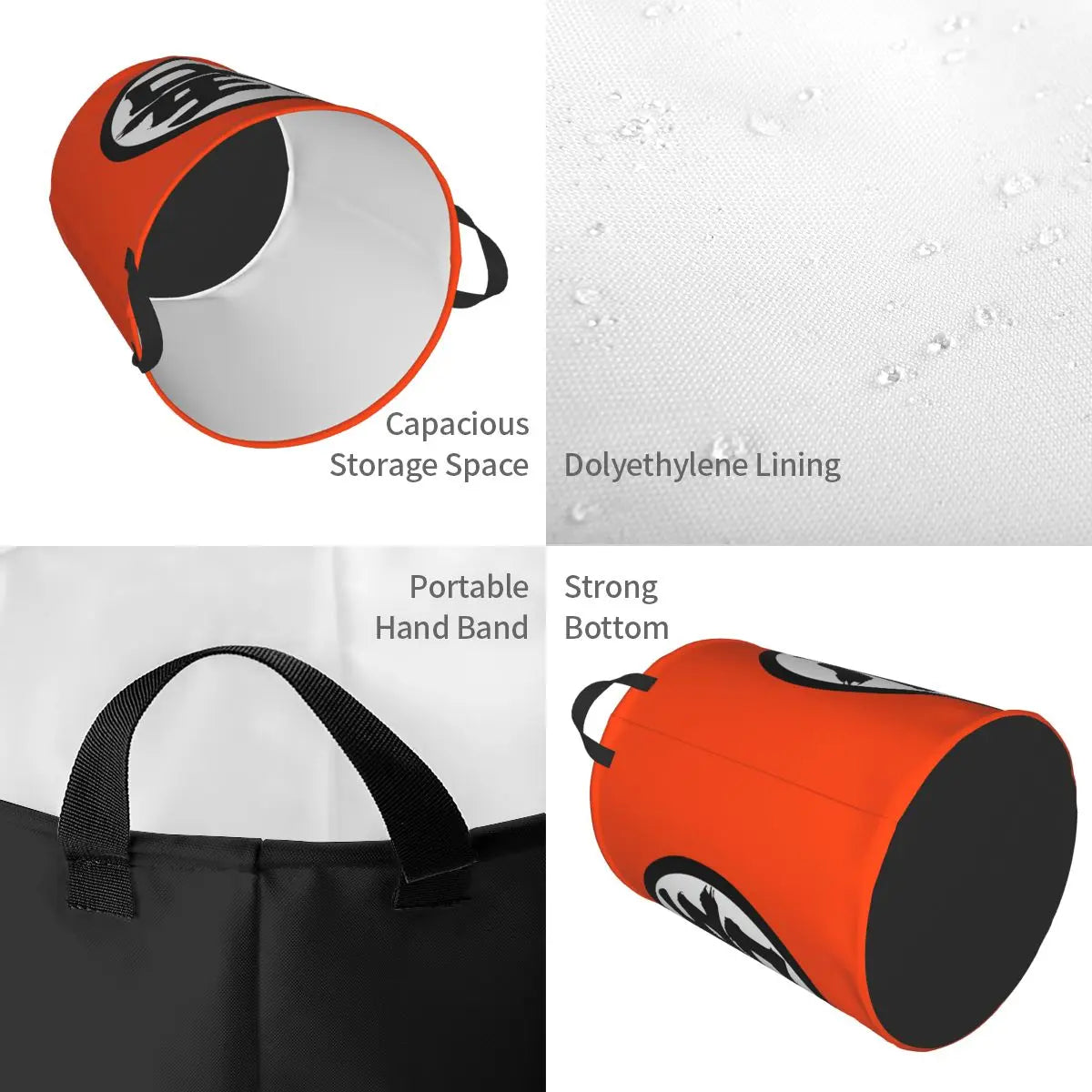Cesto de ropa naranja Dragon Ball - kanji grande Go