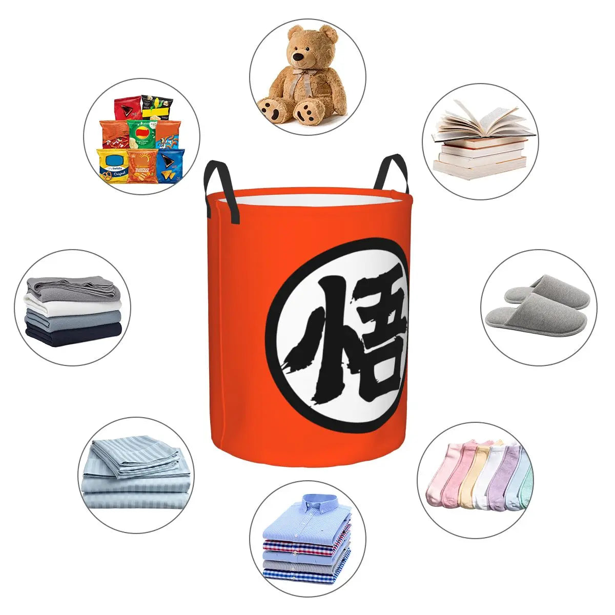Cesto de ropa naranja Dragon Ball - kanji grande Go