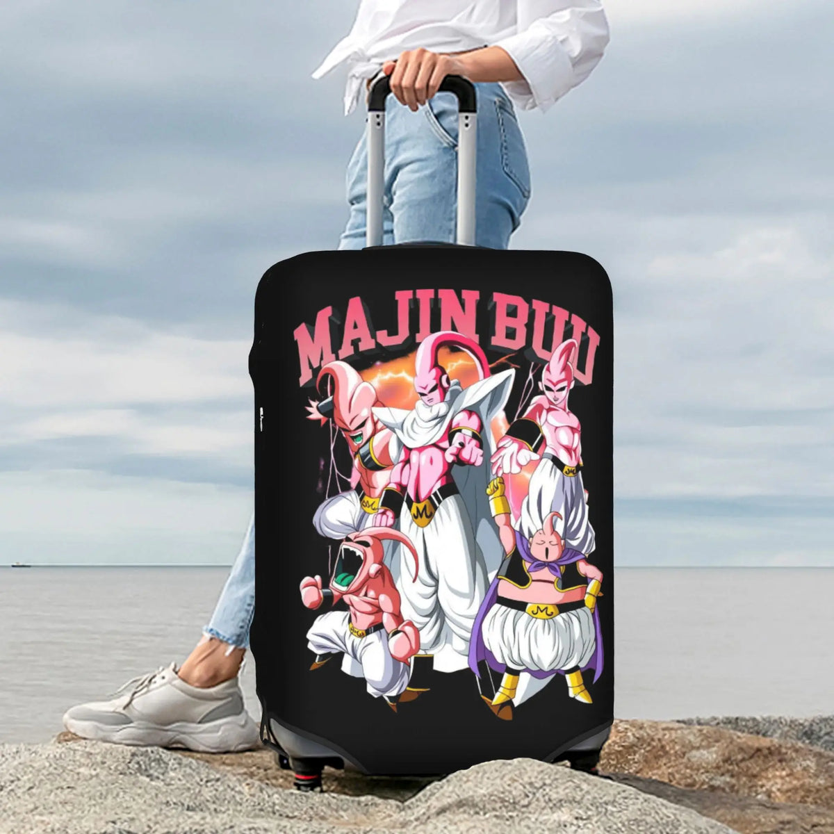 Housse de valise multicolore Dragon Ball - Goku et ses transformations répétées