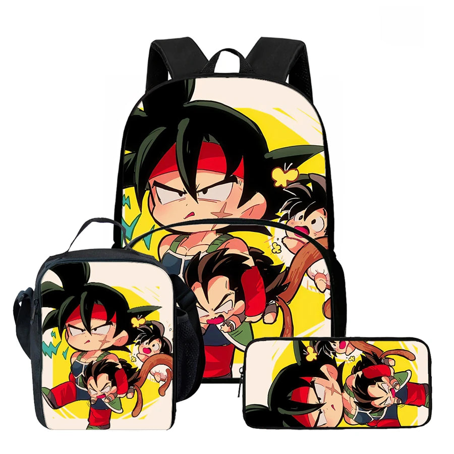 Ensemble sac à dos jaune Dragon Ball - Goku enfant au bandeau rouge
