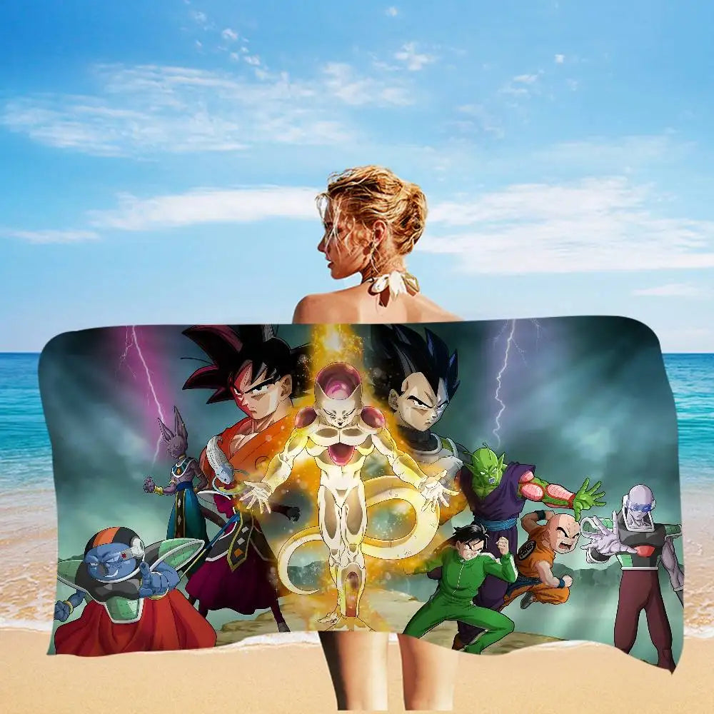 Dragon Ball Strandtuch - Goku und Vegeta mit den Helden von Daima