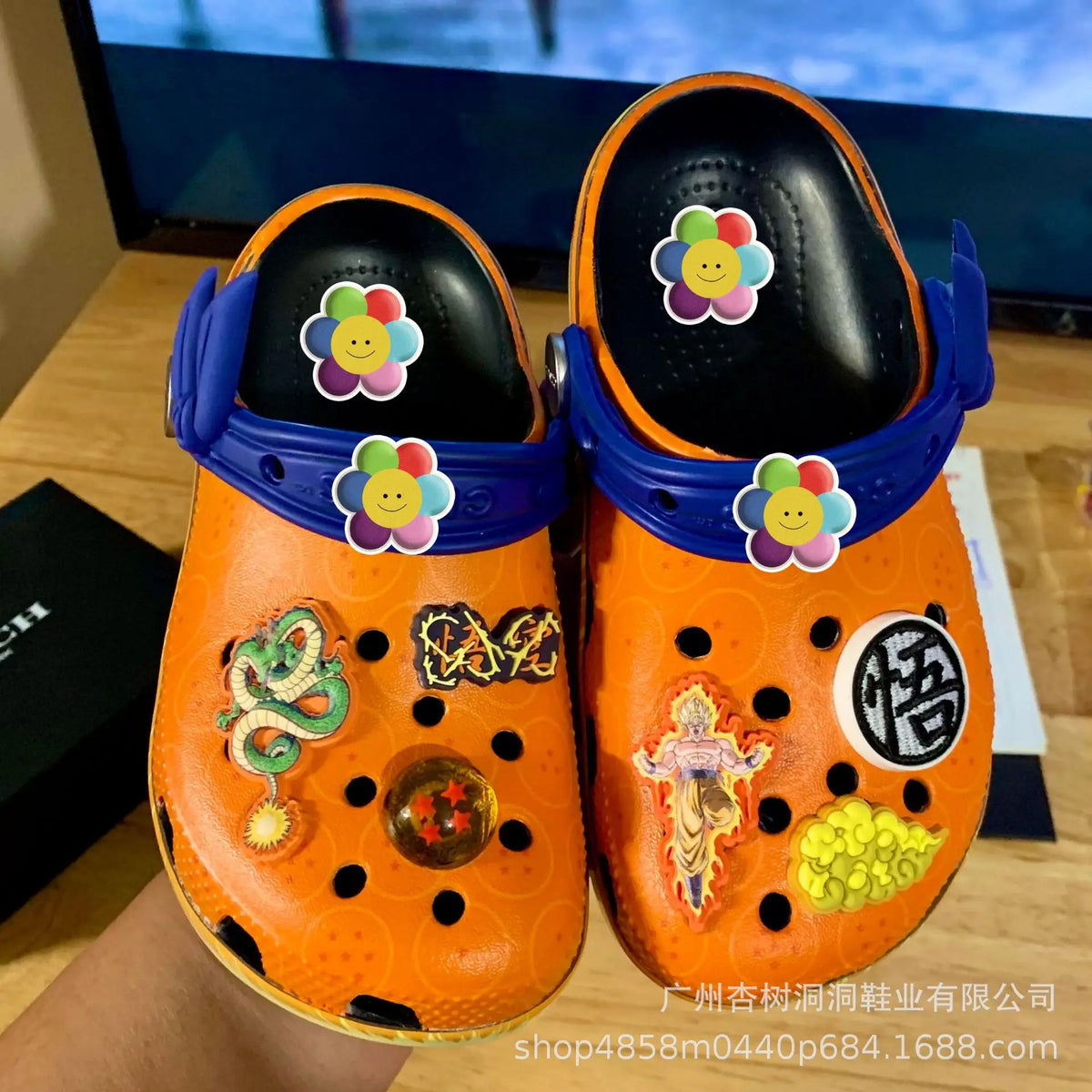 Dragon Ball blauw flens Sabots - Z logo op de hakken