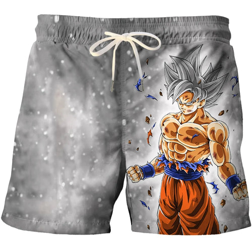 Grey Bath Shorts Dragon Ball - Goku Ultra Instinct Torso Nude