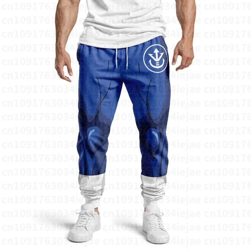 Pantaloni da jogging arancioni Dragon Ball - kanji Go e caviglie blu