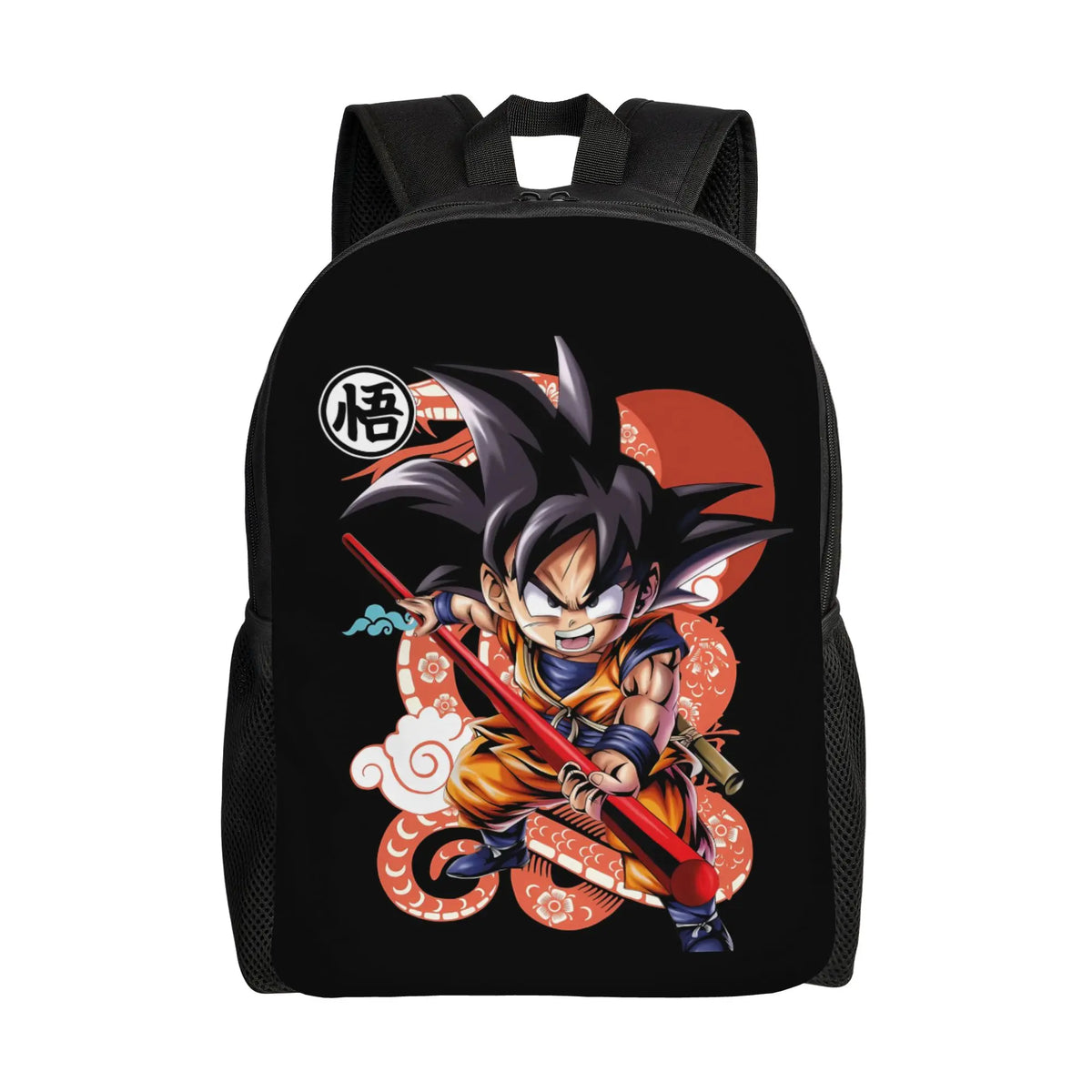Mochila naranja Dragon Ball - Goku niño sosteniendo una bola de cristal