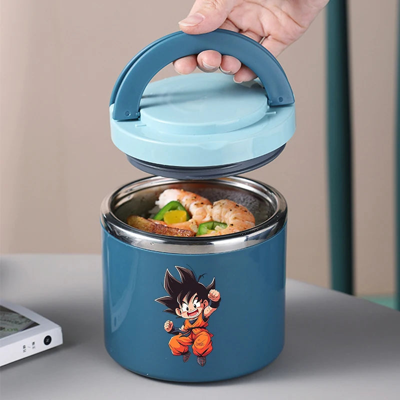 Round Blue Lunch Box Dragon Ball - Goku Child und Krilin