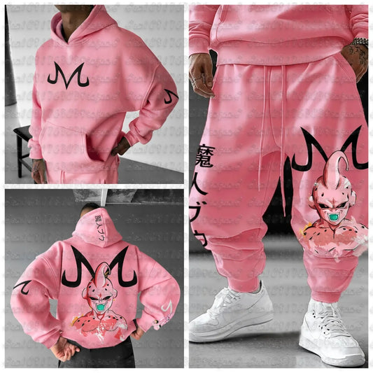 Ensemble sweat et jogging Dragon Ball - Majin Buu rose