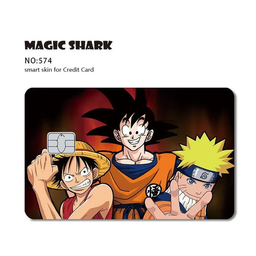 Dragon Ball Crossover Credit Card Sticker - Goku Luffy and Naruto