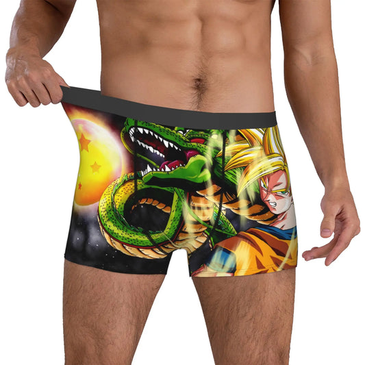 Boxer verde e oro Dragon Ball - Shenron e Super Saiyan