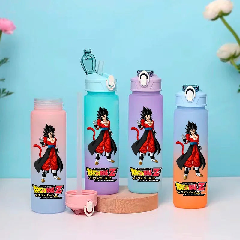 Pink Dragon Ball water bottle - Goku Ultra Instinct shirtless
