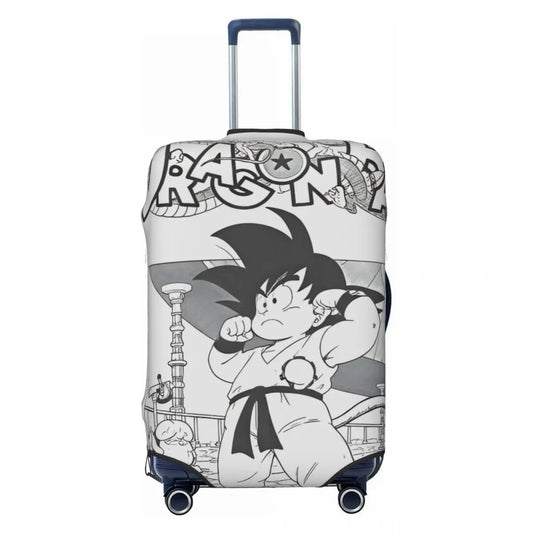 Dragon Ball Kofferbezug - junger Goku in schwarz-weißem Manga