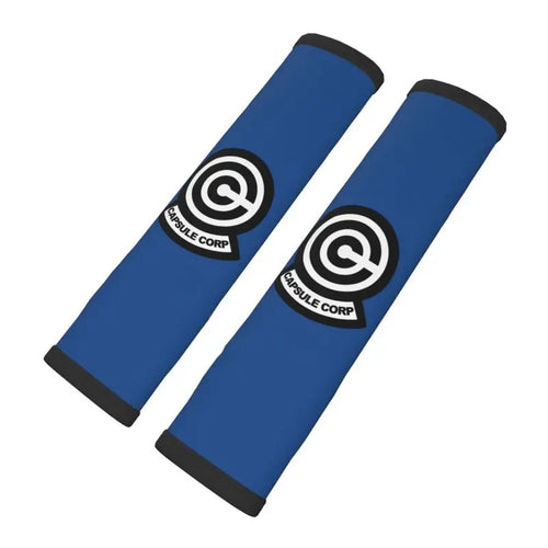 Protections de ceinture bleues Dragon Ball - logo Capsule Corp blanc