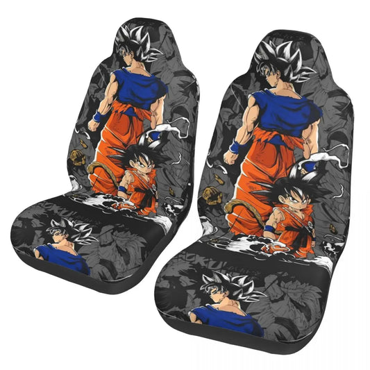 Coprisedili auto Dragon Ball - Goku Ultra Istinto su sfondo grigio