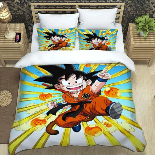 Copripiumino Dragon Ball - Goku bambino e raggi gialli