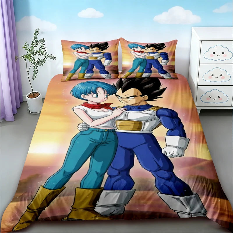 Funda nórdica Dragon Ball - Vegeta con armadura y Bulma