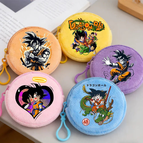 Porte-monnaie rond coloré Dragon Ball Goku et Shenron