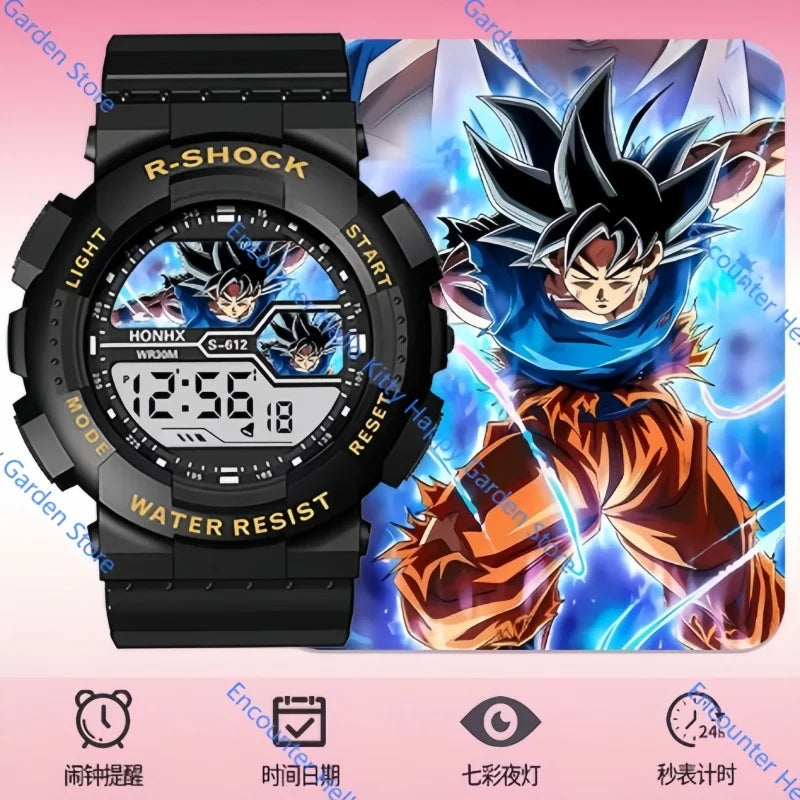 Montre numérique Dragon Ball - Goku en tenue orange sur cadran rond
